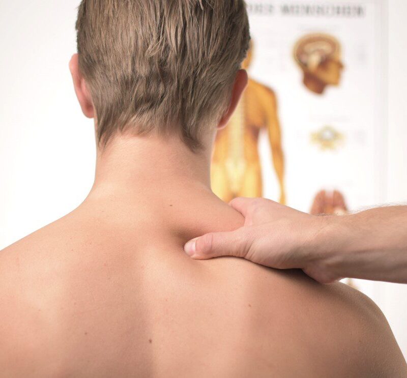 Man receives treatment for a neck innjury